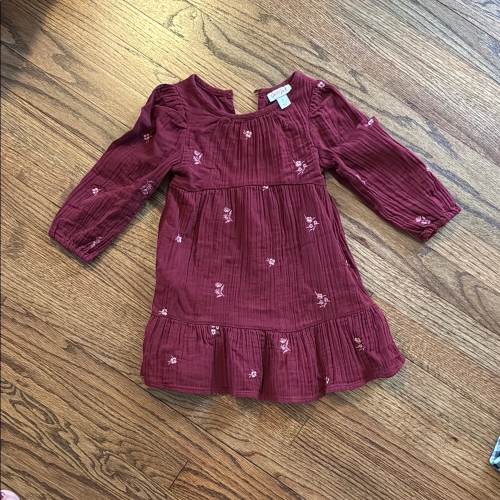 Burgundy Floral Dress